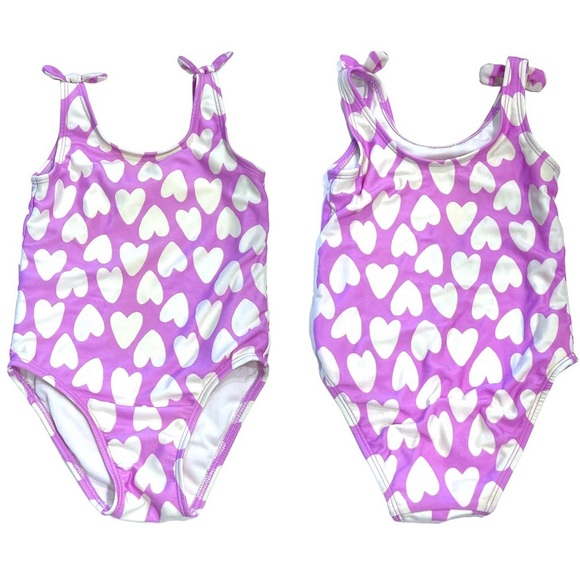 CAT & JACK | Toddler Girls One-Piece Swimsuit Duo | Heart & Animal Prints | 2T - Picture 4 of 10